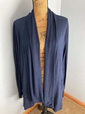 Athleta Open-Front Draped Navy Cardigan Women Size Medium